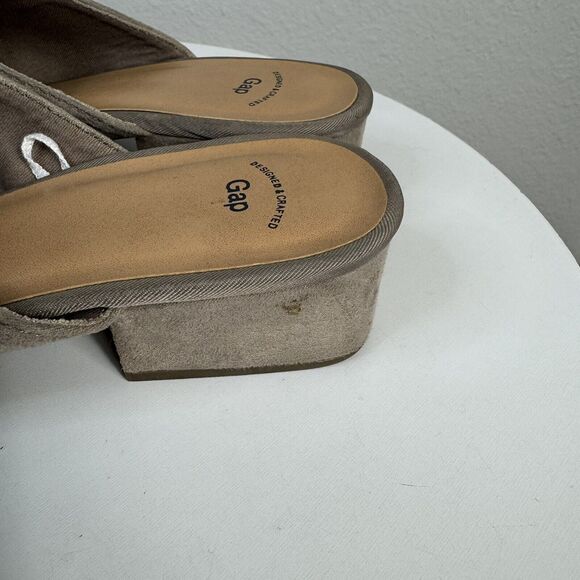 Gap Suede Mule Slide Shoes Sz 8 ICED TAUPE - Picture 5 of 8